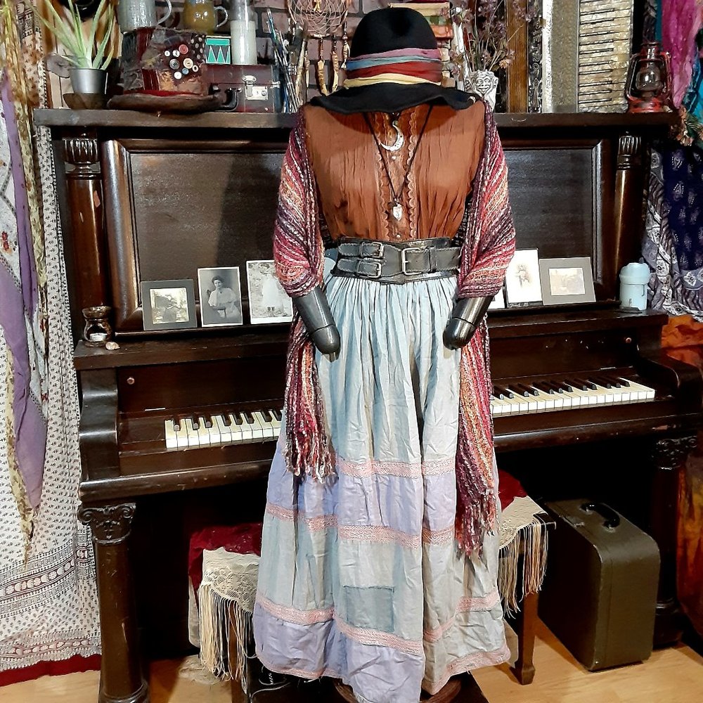 Victorian Style Prairie Folk Semi Sheer Boho Top